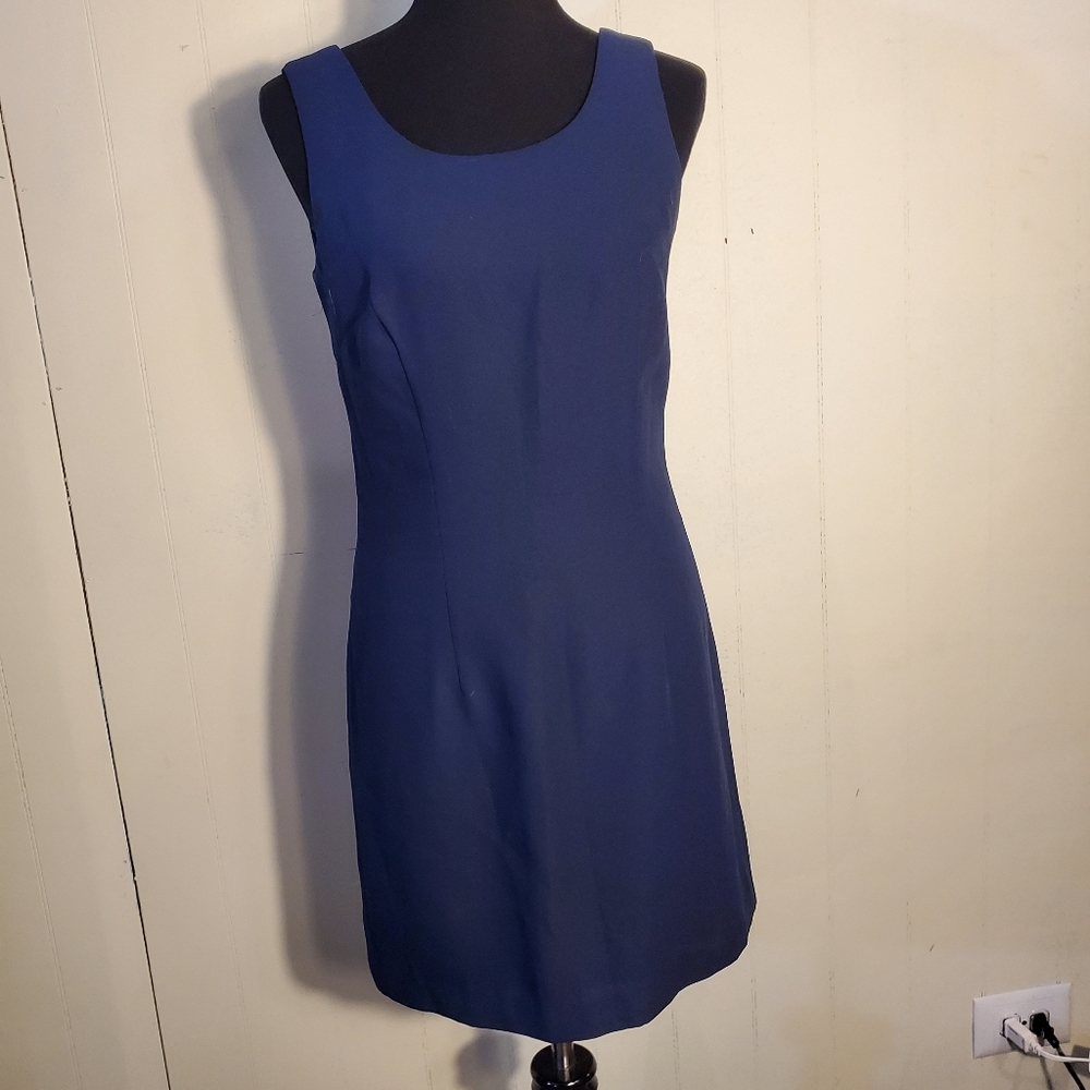 Elian New York Women's Classic Navy Blue Sleeveless Sheath Dress S
